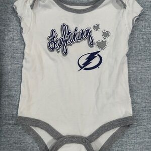 NHL Tampa Bay Lightning White and Gray Baby Onesie